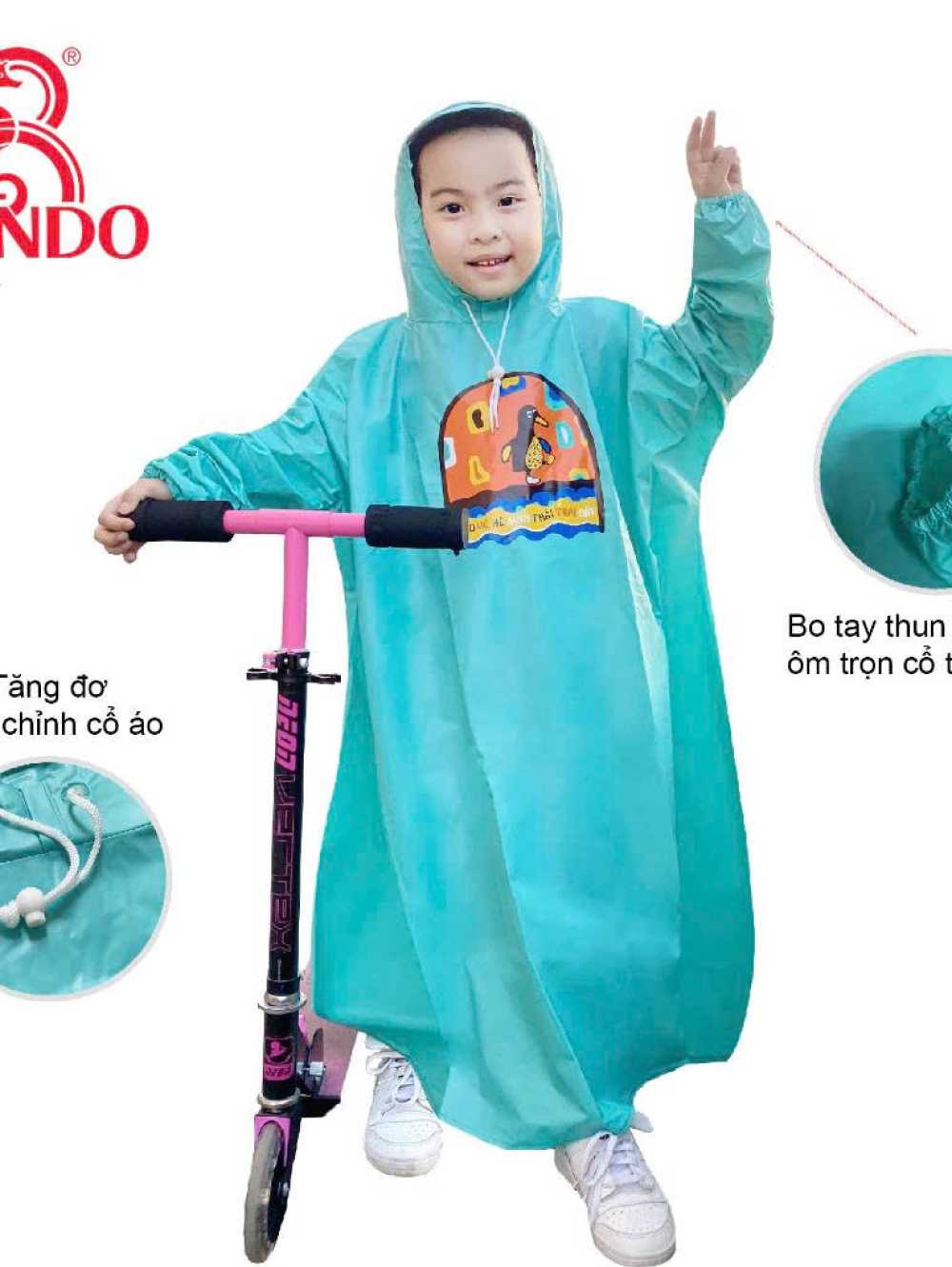 ÁO MƯA TRẺ EM RANDO BISUR KID TRONG MÀU